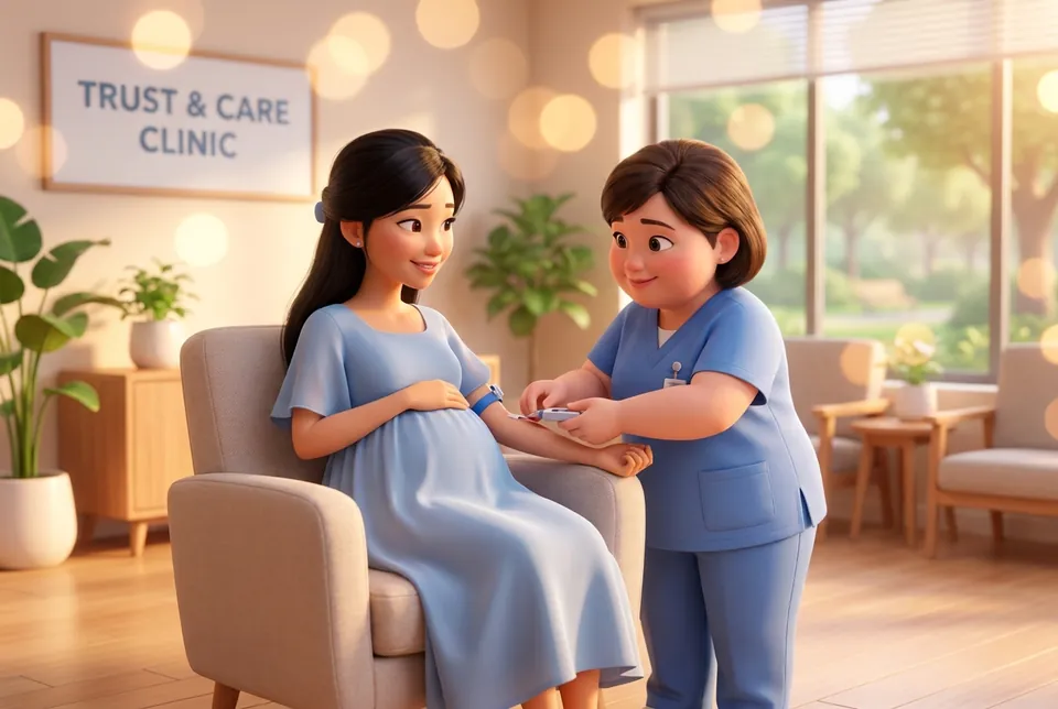 Mẹ bầu lấy máu làm NIPT, nhẹ nhàng an tâm