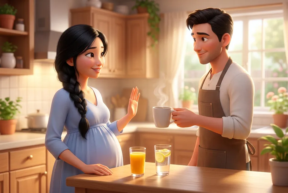 Mẹ bầu từ chối cà phê, chọn nước ép và nước lọc